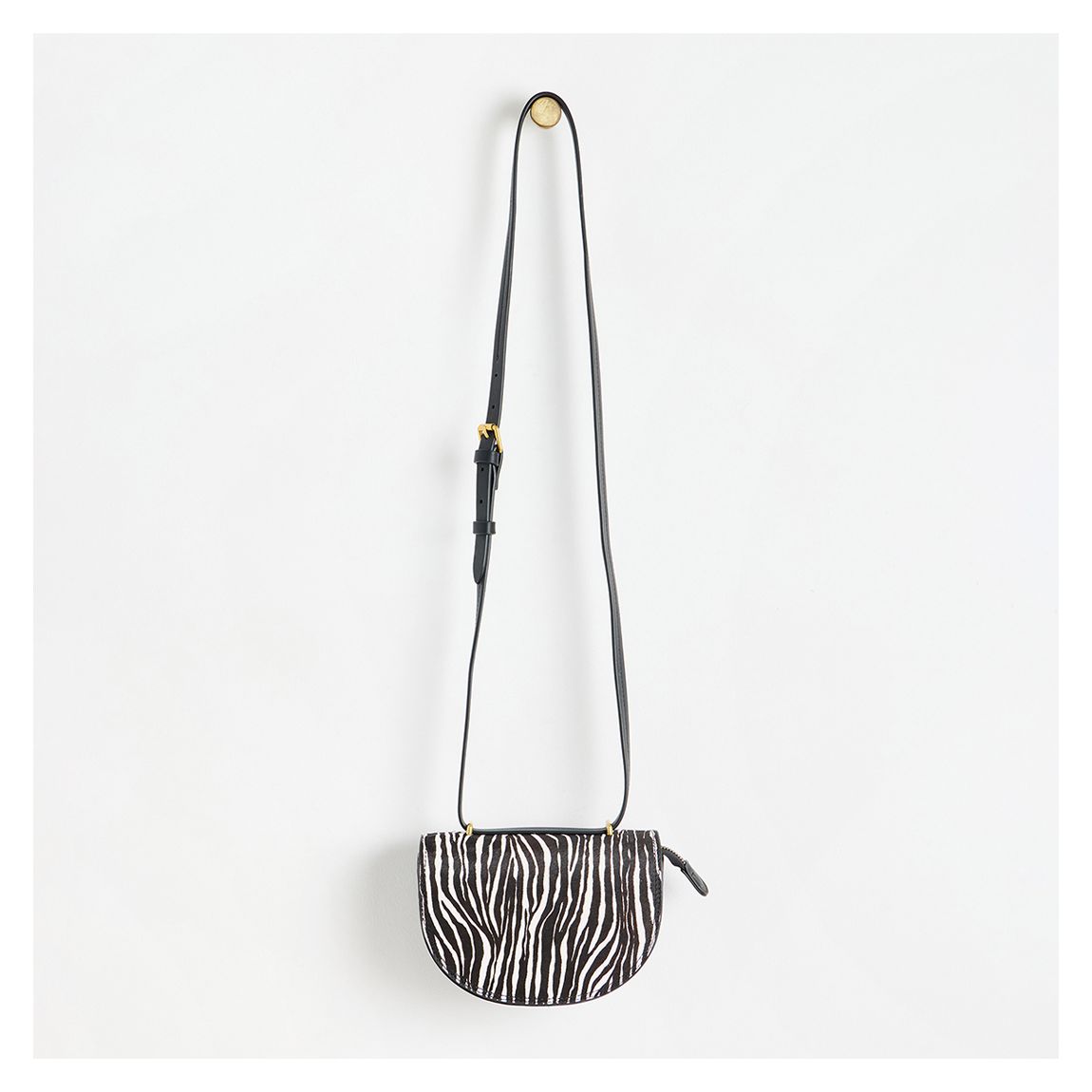 Black Opal Small Monochrome Zebra Print Crossbody Bag main product photo