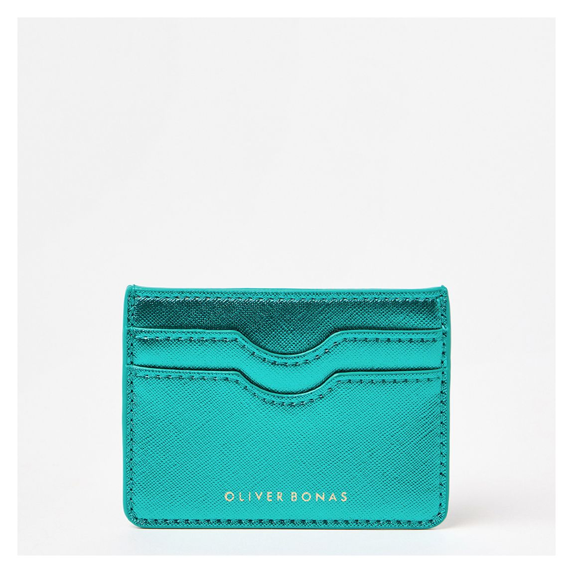 Jade Green Metallic Card Holder main product photo