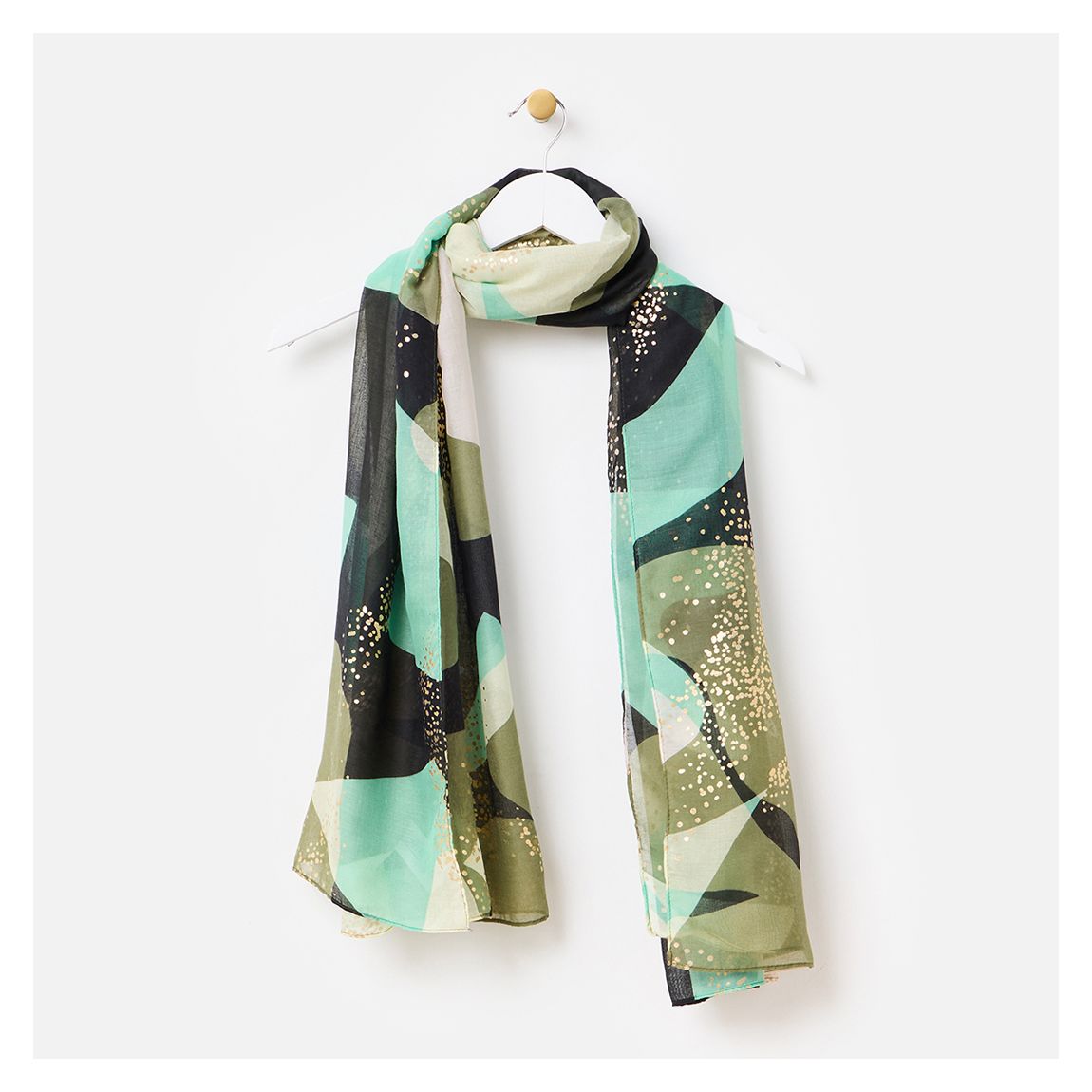 Green Clover Geo Swirl Foil Scarf main product photo