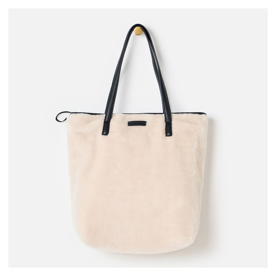 Cream Asterly Tall Fur Shopper Tote main product photo