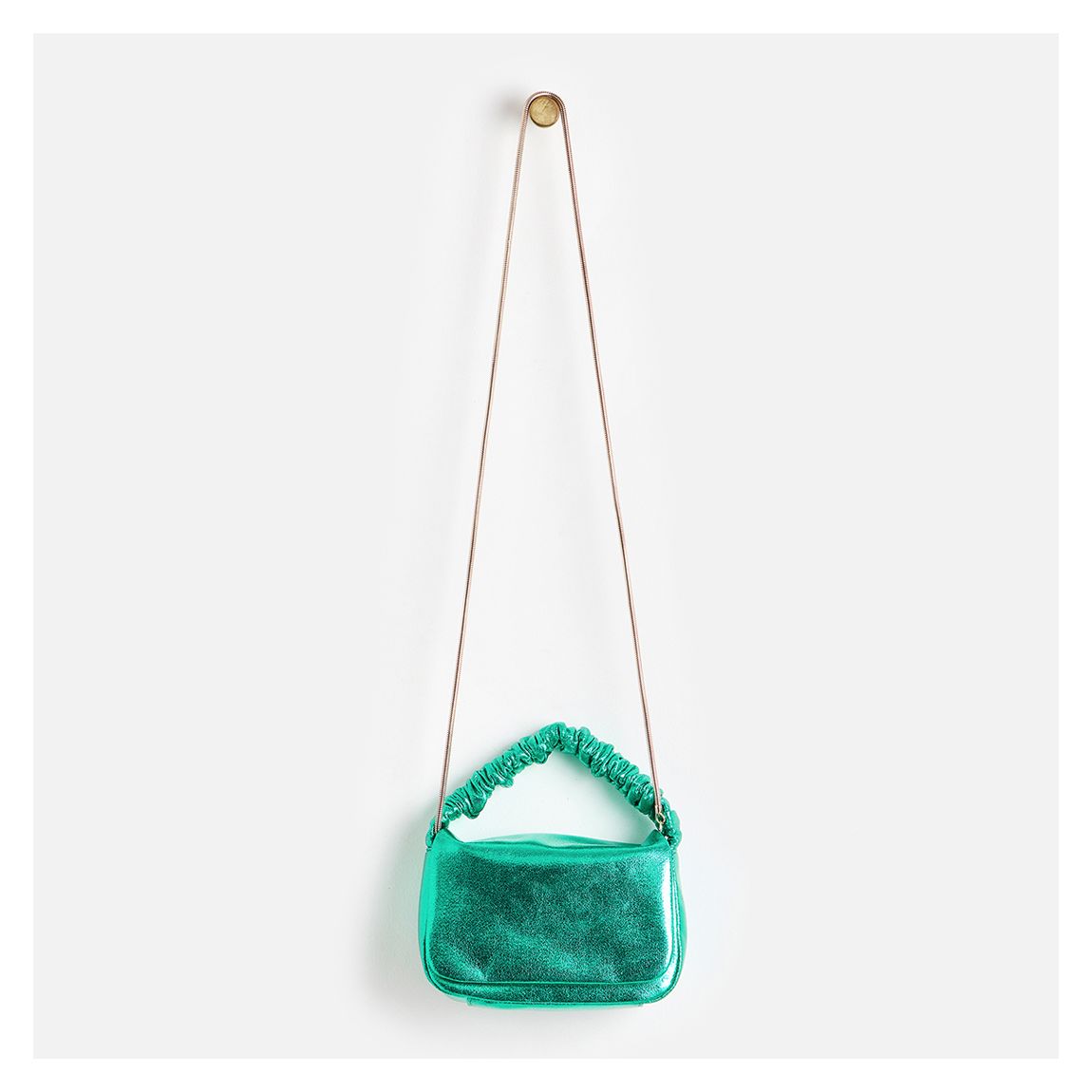 Green Viv Metallic Clutch main product photo