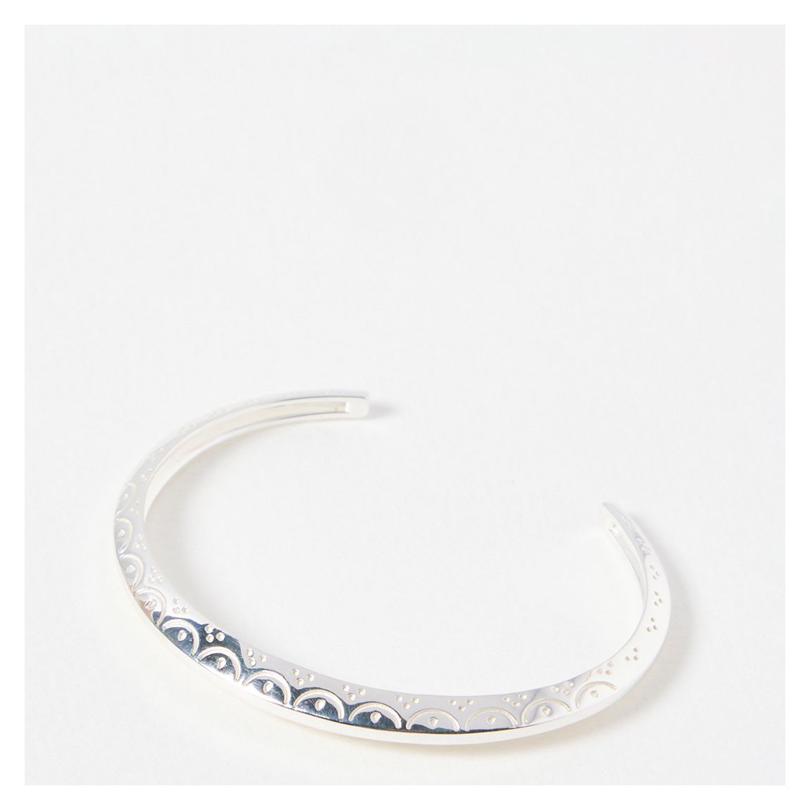 Silver Susan Scalloped Engraved Bangle main product photo