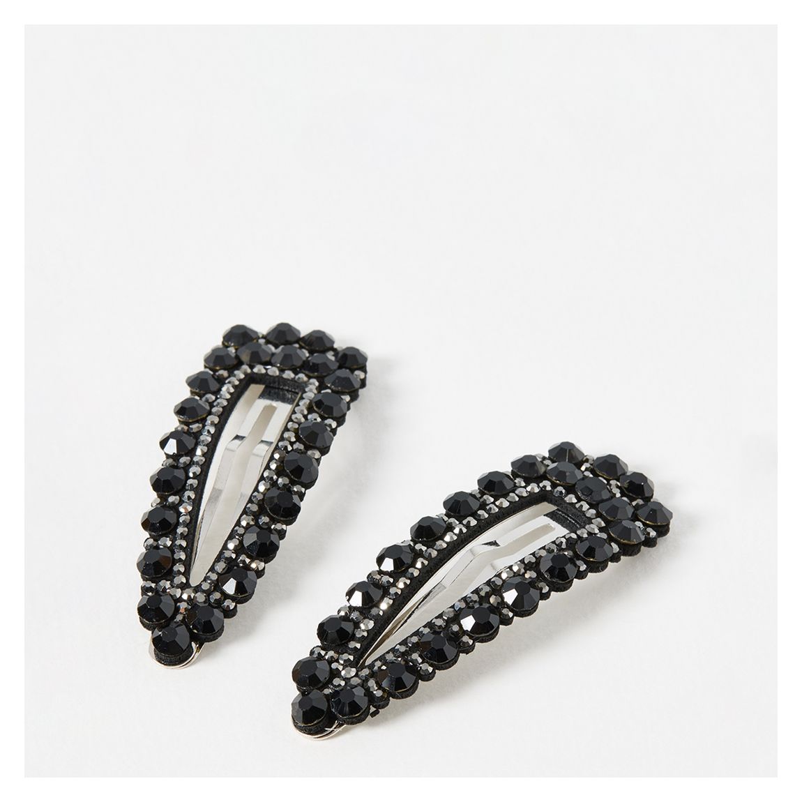 Black Esmerelda Gems Hair Clips Set of 2 main product photo