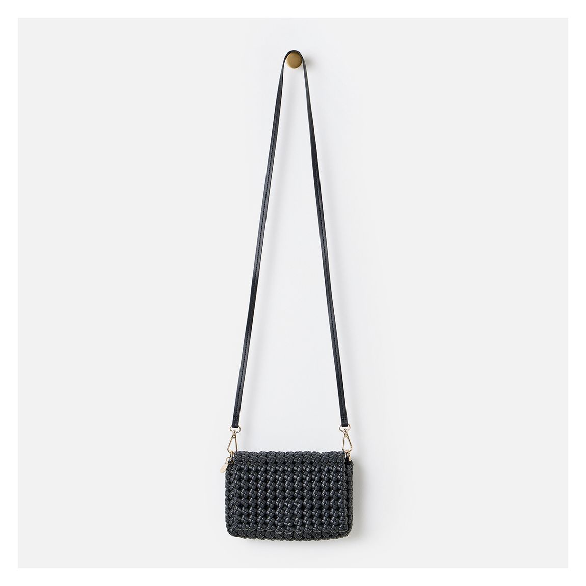 Black Lizzie Braided Crossbody Bag main product photo