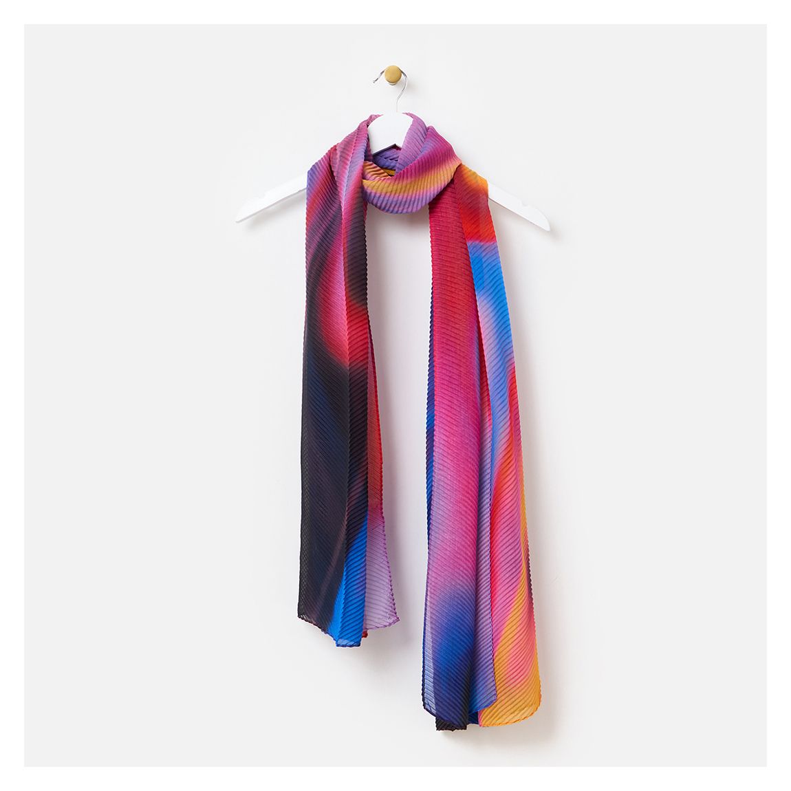 Multi Sliding Rainbow Pleated Scarf main product photo