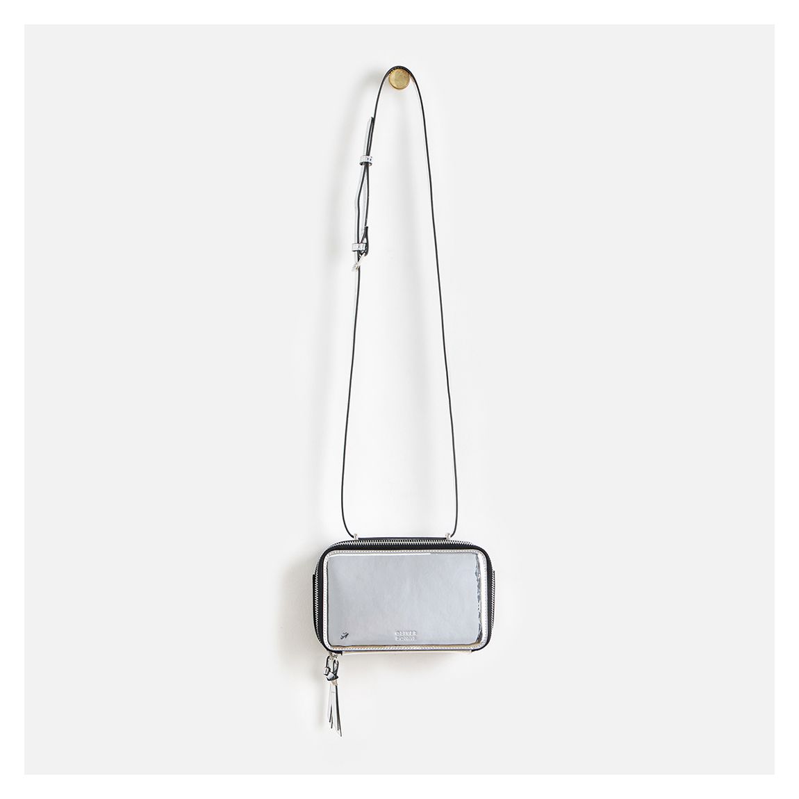 Silver Erin Mirrored Crossbody Bag main product photo