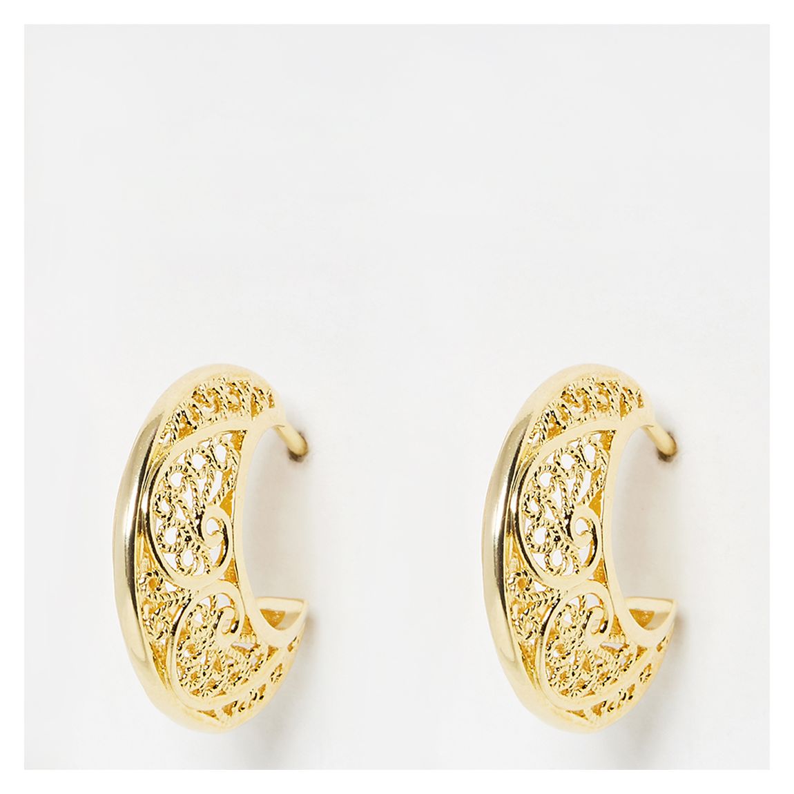 Gold Seren Filligree Detail Hoops main product photo