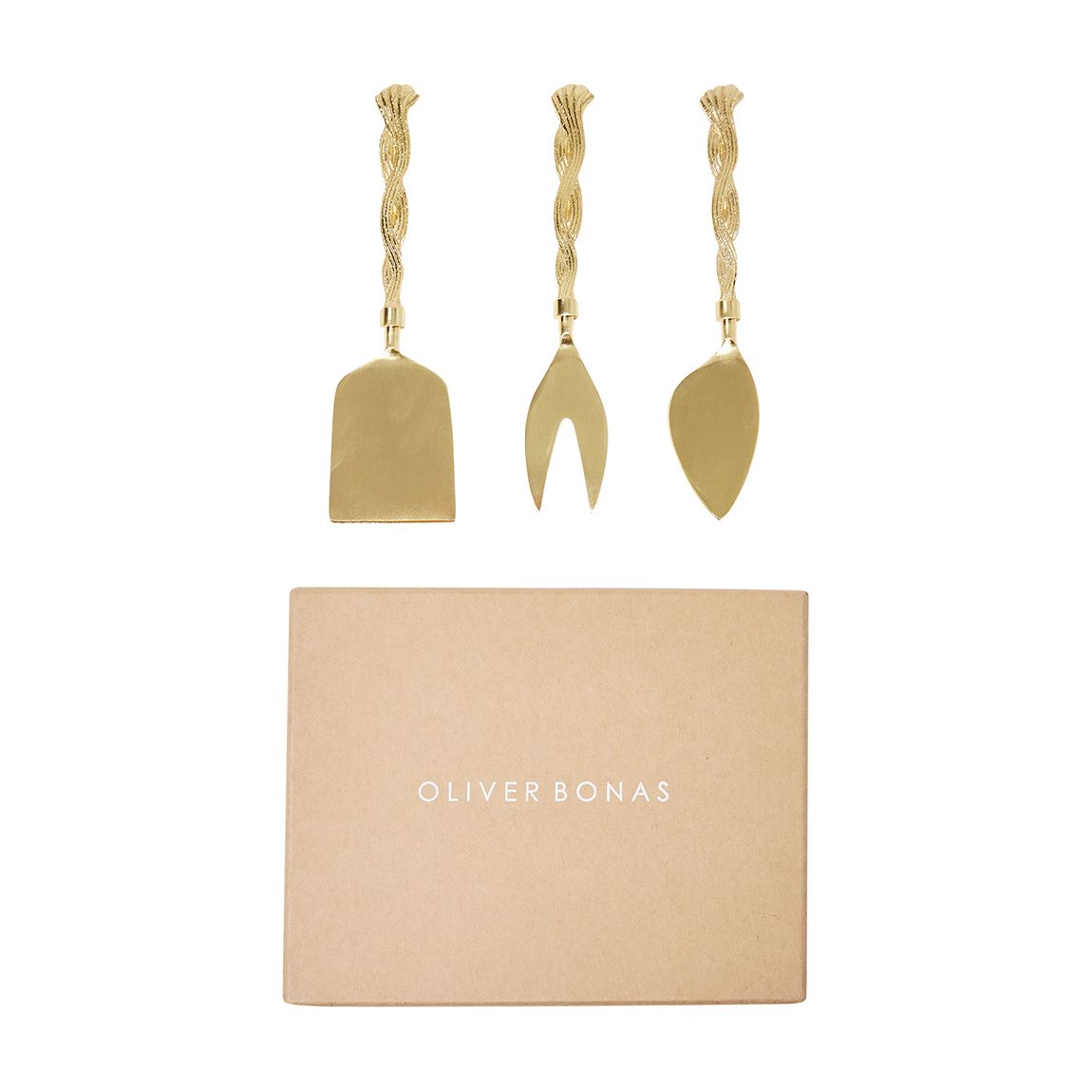 Set of 3 Golden Twist Cheese Knives main product photo