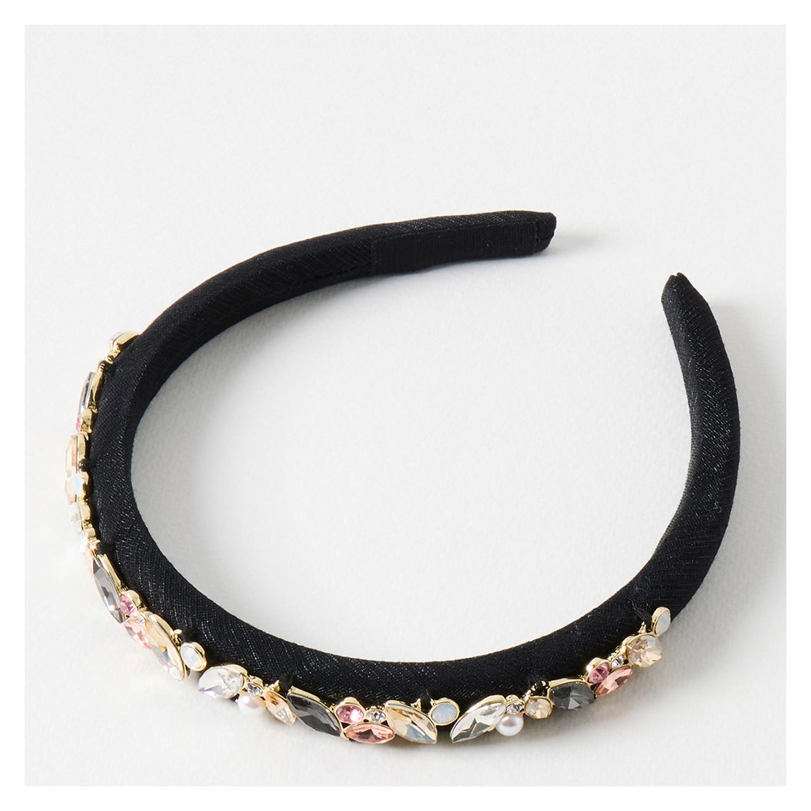 Black Pennie Multi Stones Thin Headband main product photo