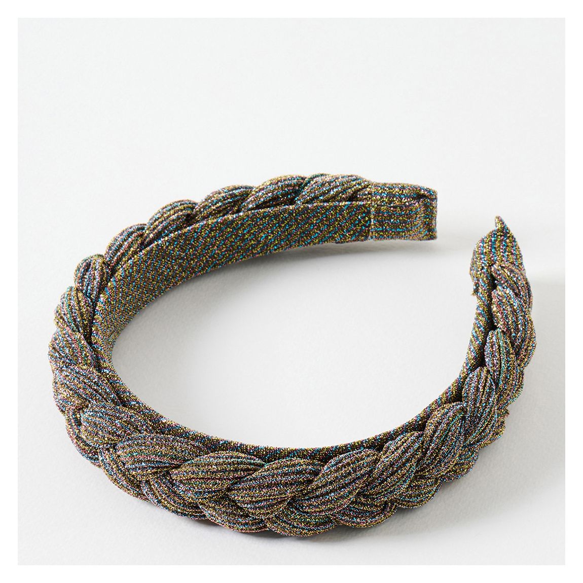 Multi Priya Rainbow Glitter Plaited Puffy Headband main product photo