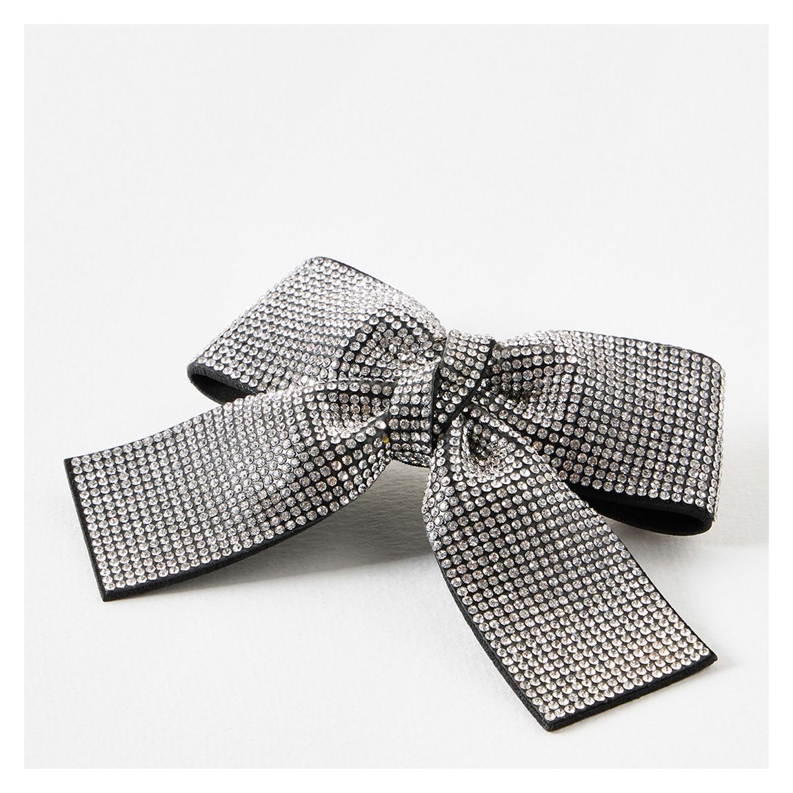 Black Jettie Clear Stone Embellished Hair Bow main product photo