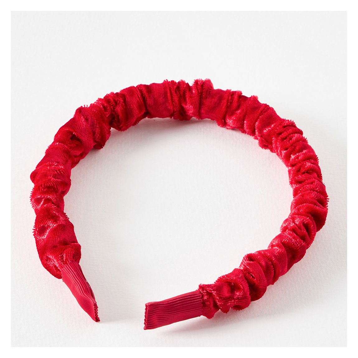 Red Lois Ruched Velvet Headband main product photo