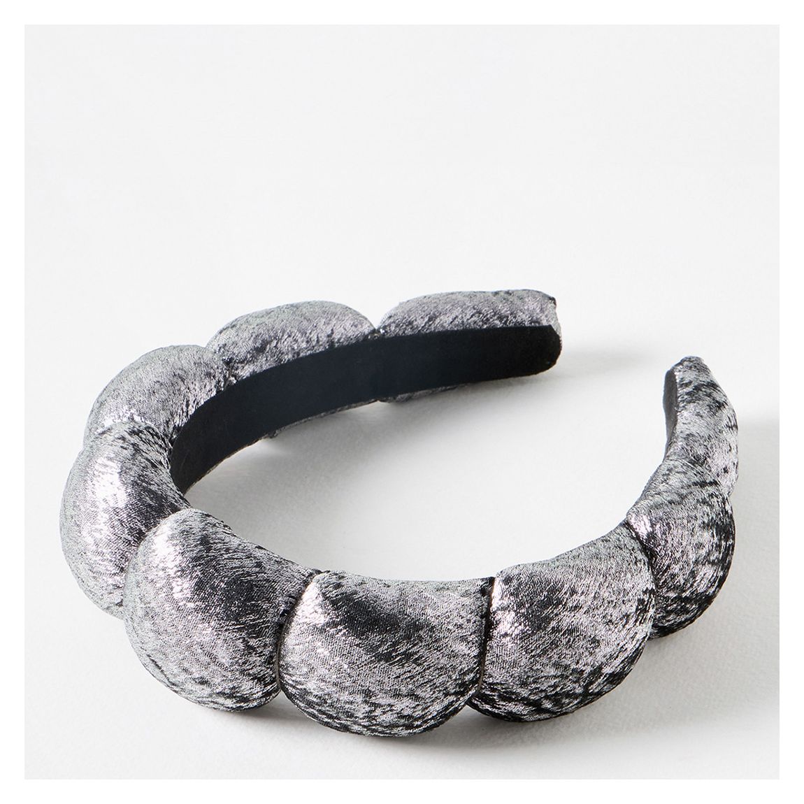 Silver Kenna Scalloped Puffy Headband main product photo