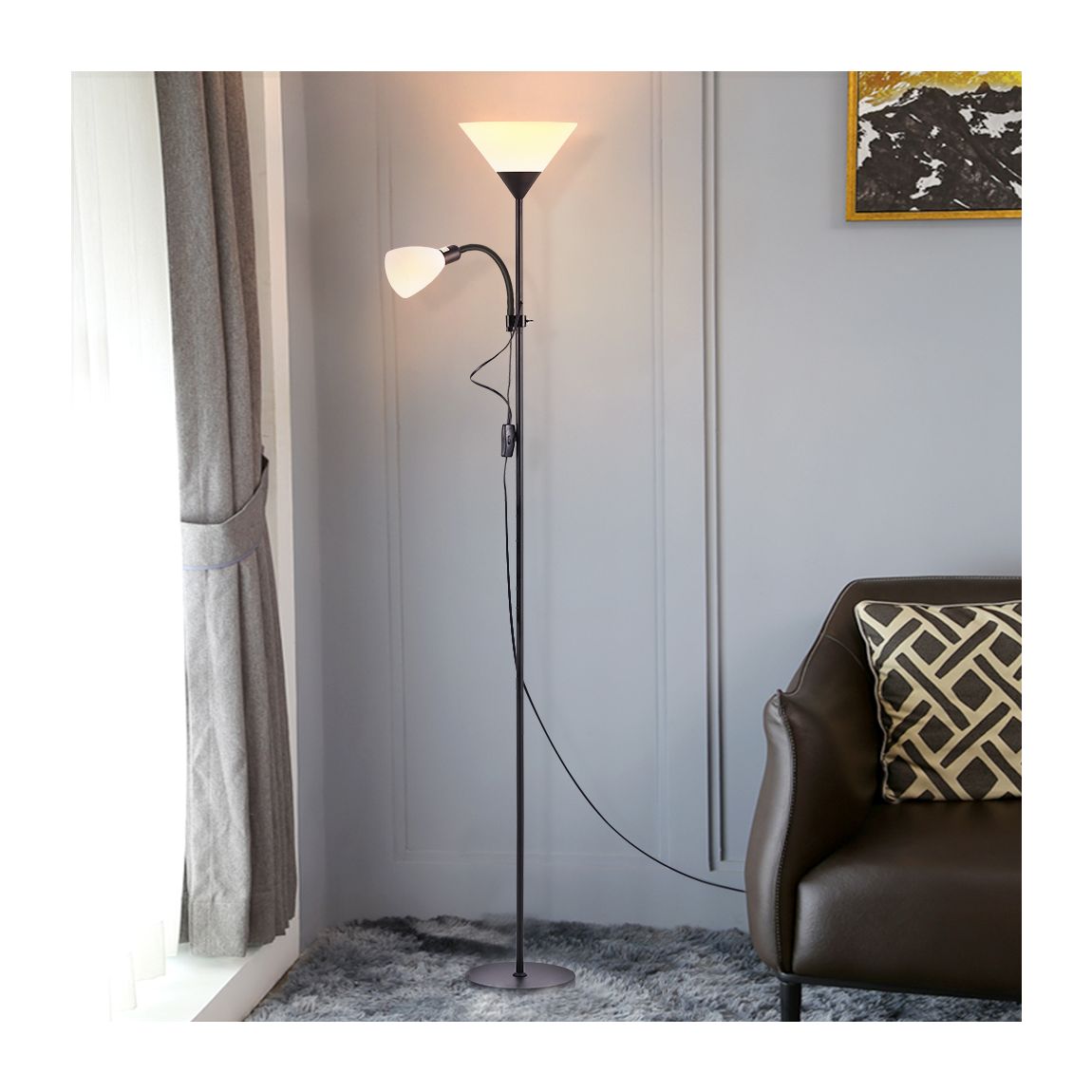 Modern 2 Head Standing Floor Lamp main product photo