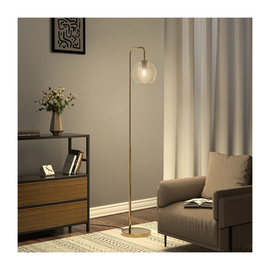 Contemporary Arc Arm Floor Lamp main product photo