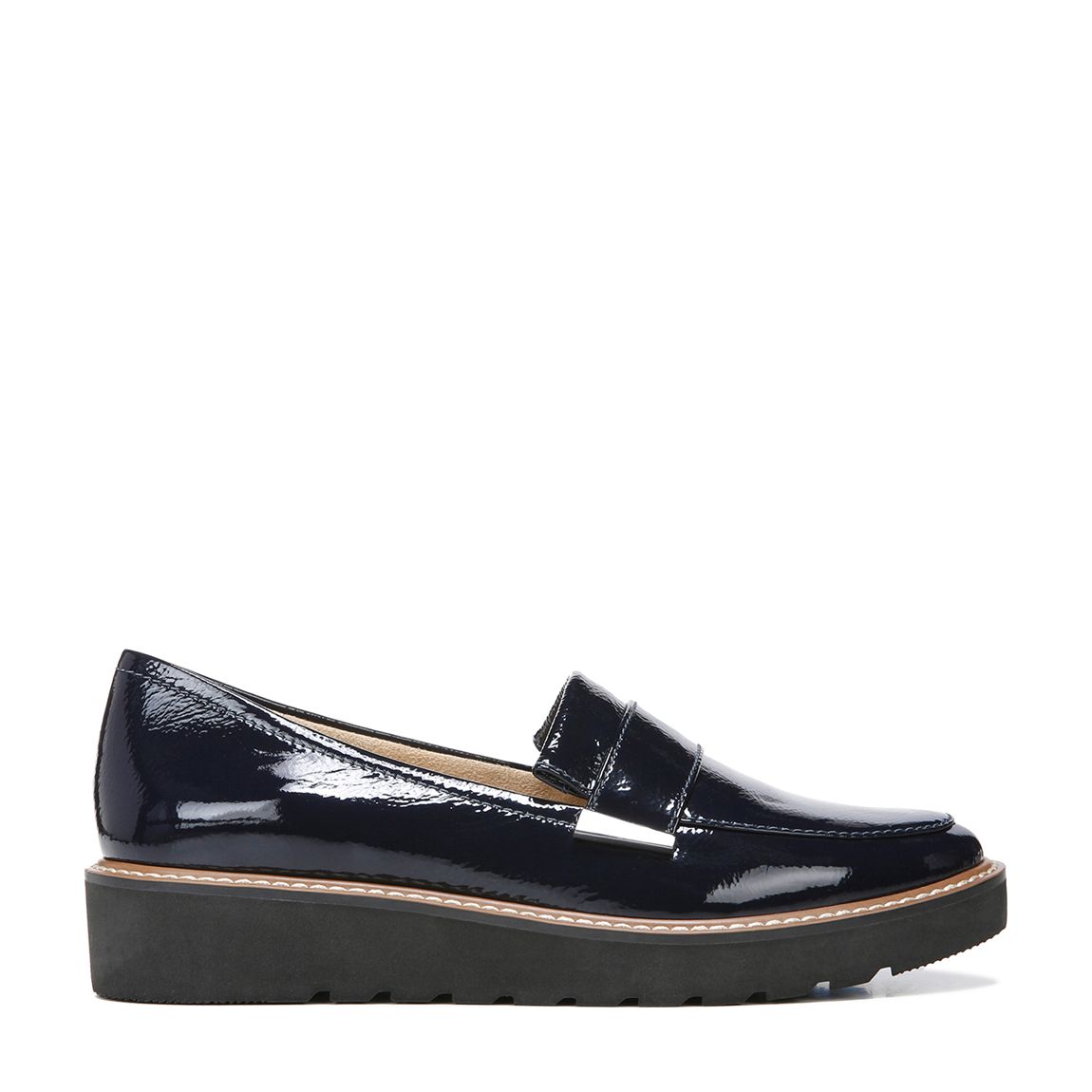 Navy Adiline Crinkle Patent Leather Loafer main product photo