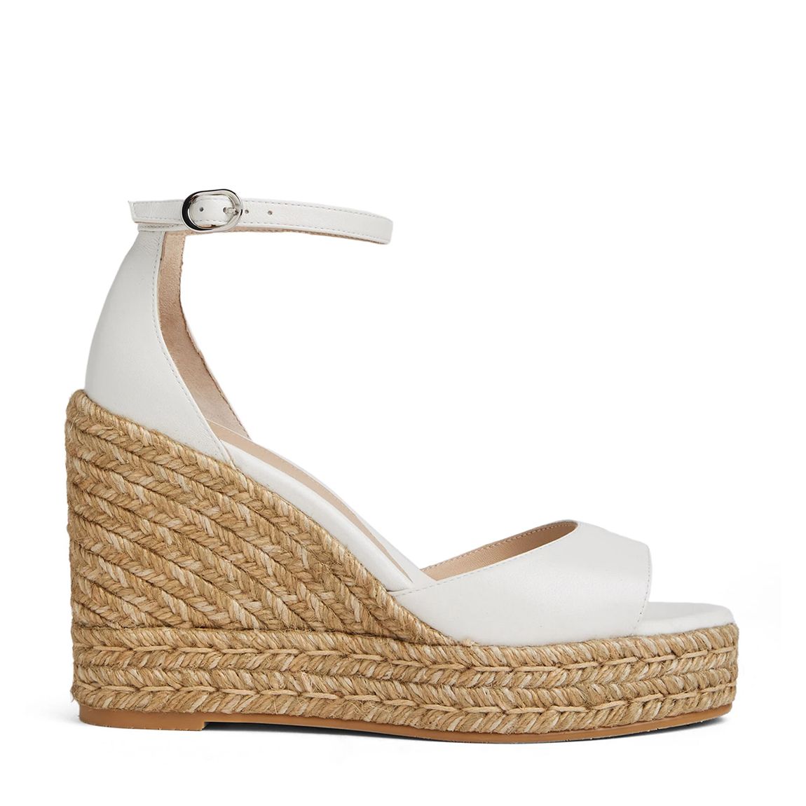 White Nudistcurve Espadrille Wedge Sandals main product photo