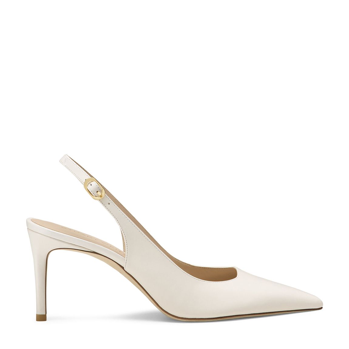 White Stuart 75 Slingback Heeled Pumps main product photo