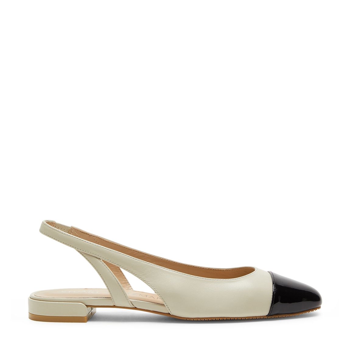 Cream/Black Sleek Slingback Flat Pumps main product photo