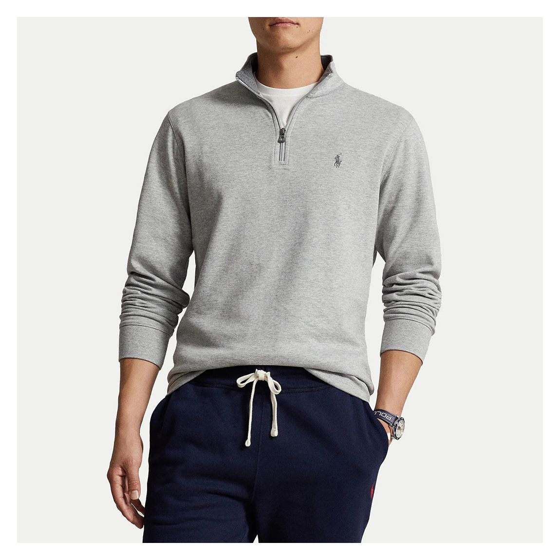 Grey Half Zip Logo Sweatshirt main product photo