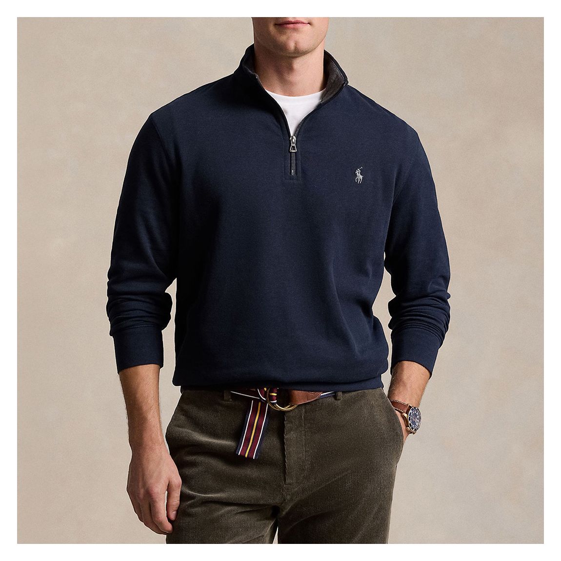 Navy Half Zip Logo Sweatshirt main product photo