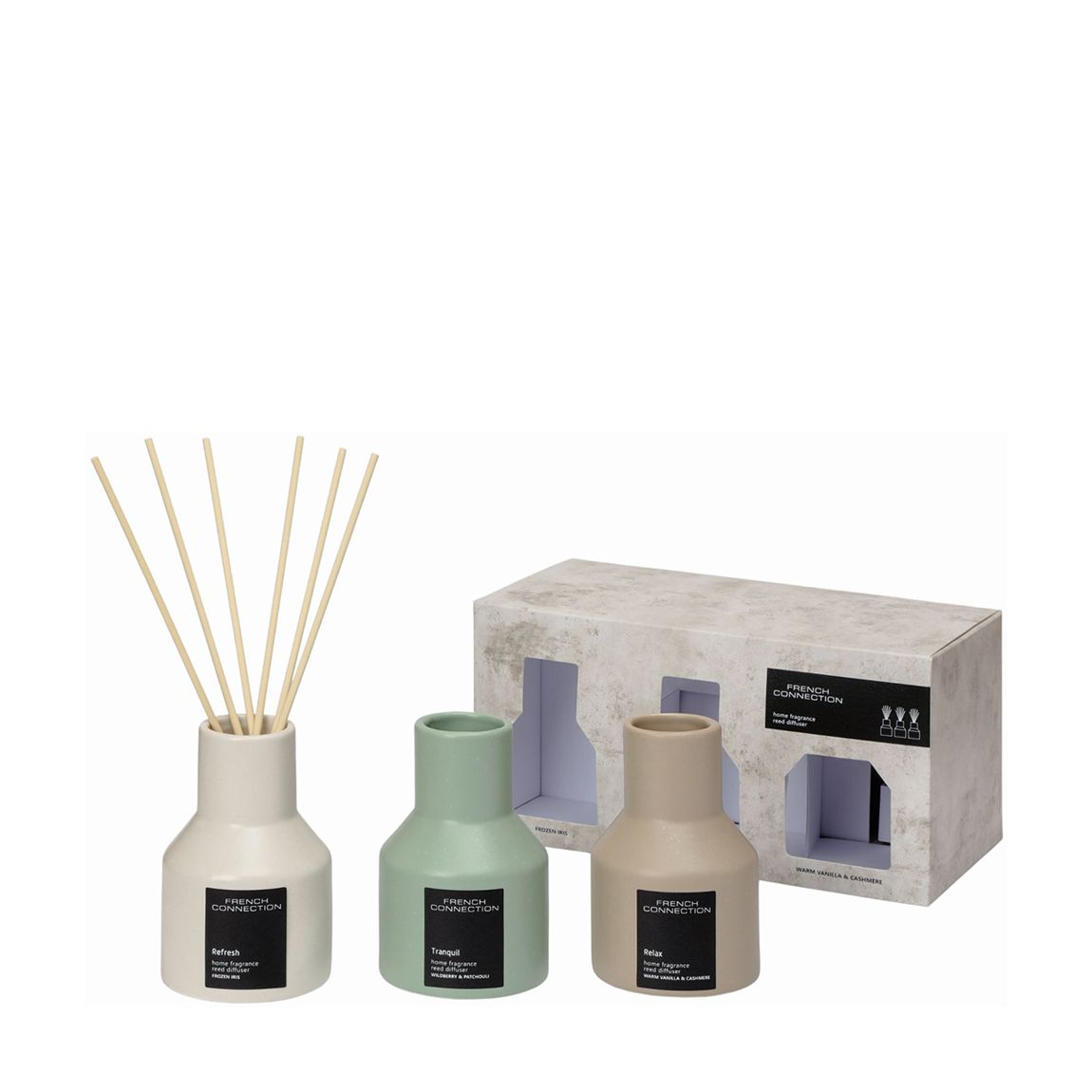 French Connection Stone range Trio of Reed Diffuser Gift Set 3 X 100ML main product photo