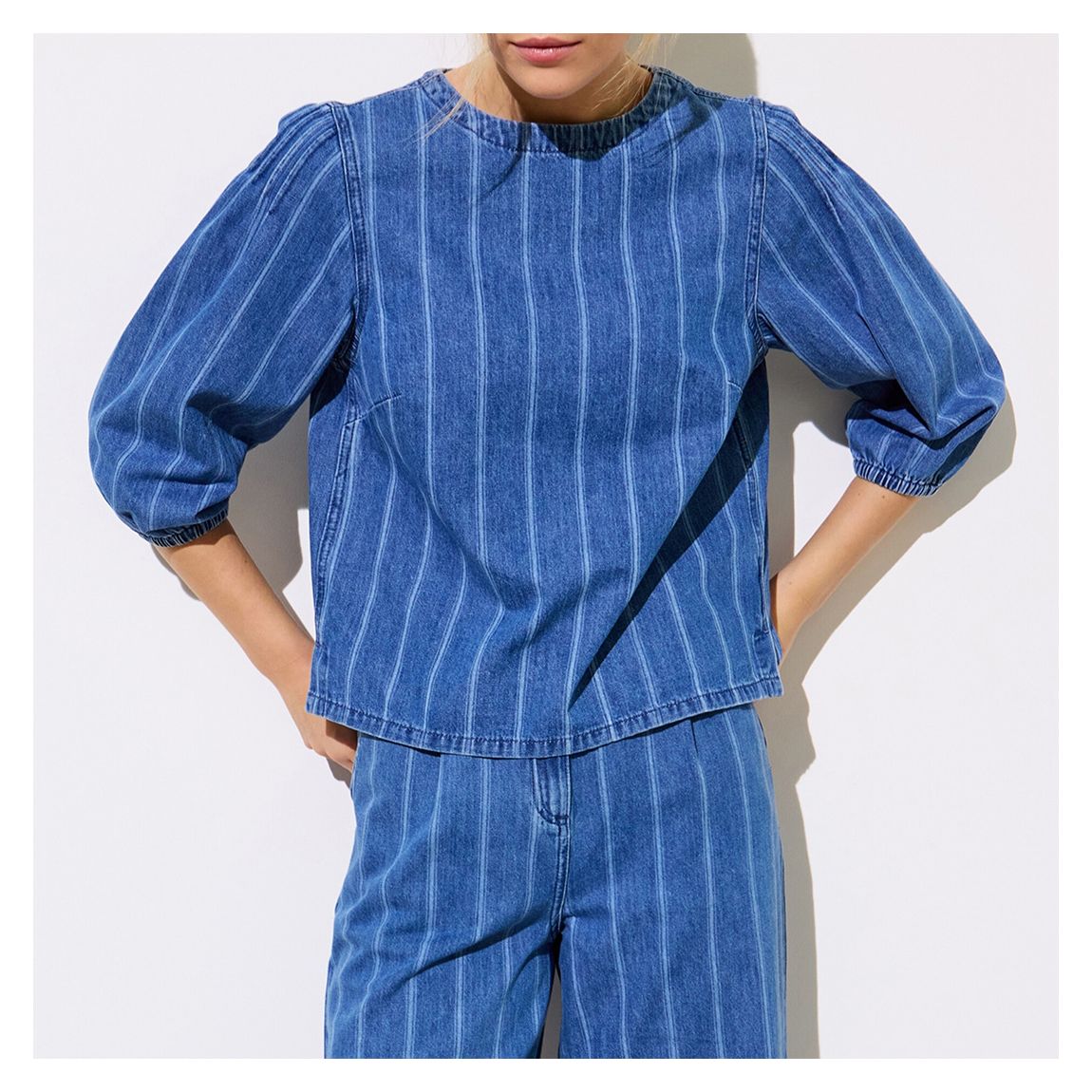 Blue Stripe Denim Top main product photo