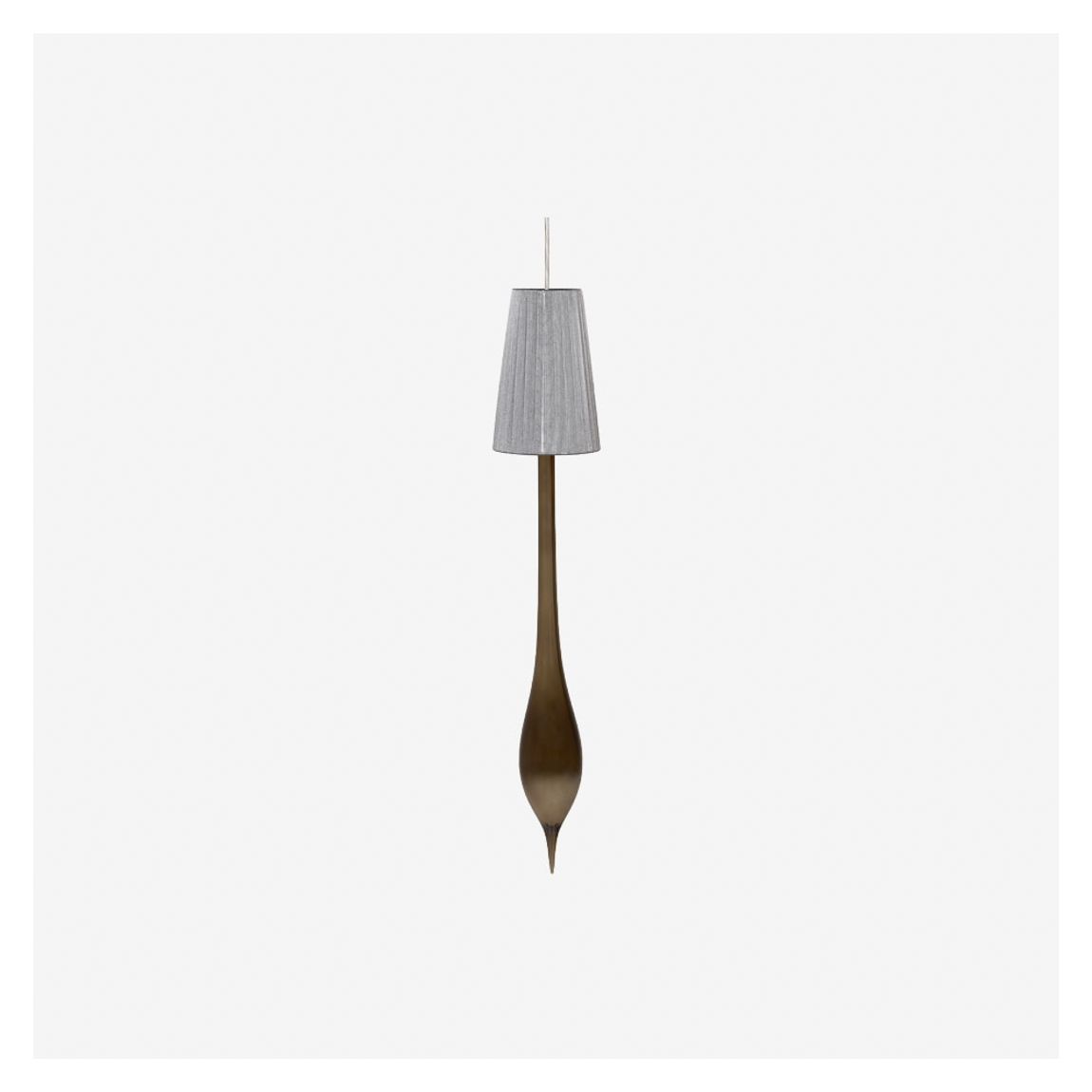 Elle Pendant Light in Handblown Brown Glass and Grey Shade main product photo