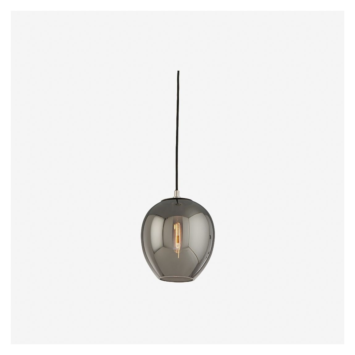 Tivoli Glass Pendant Light in Polished Nickel & Smoke Glass main product photo