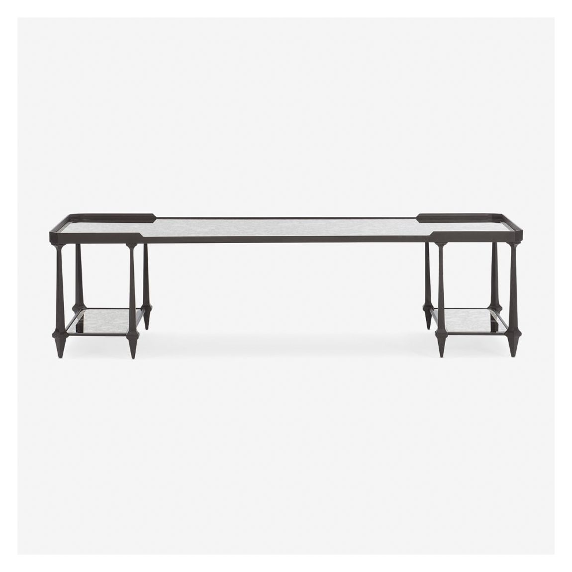 Avon Rectangular Coffee Table in Chocolate Bronze Finish & Antique Mirror Glass main product photo