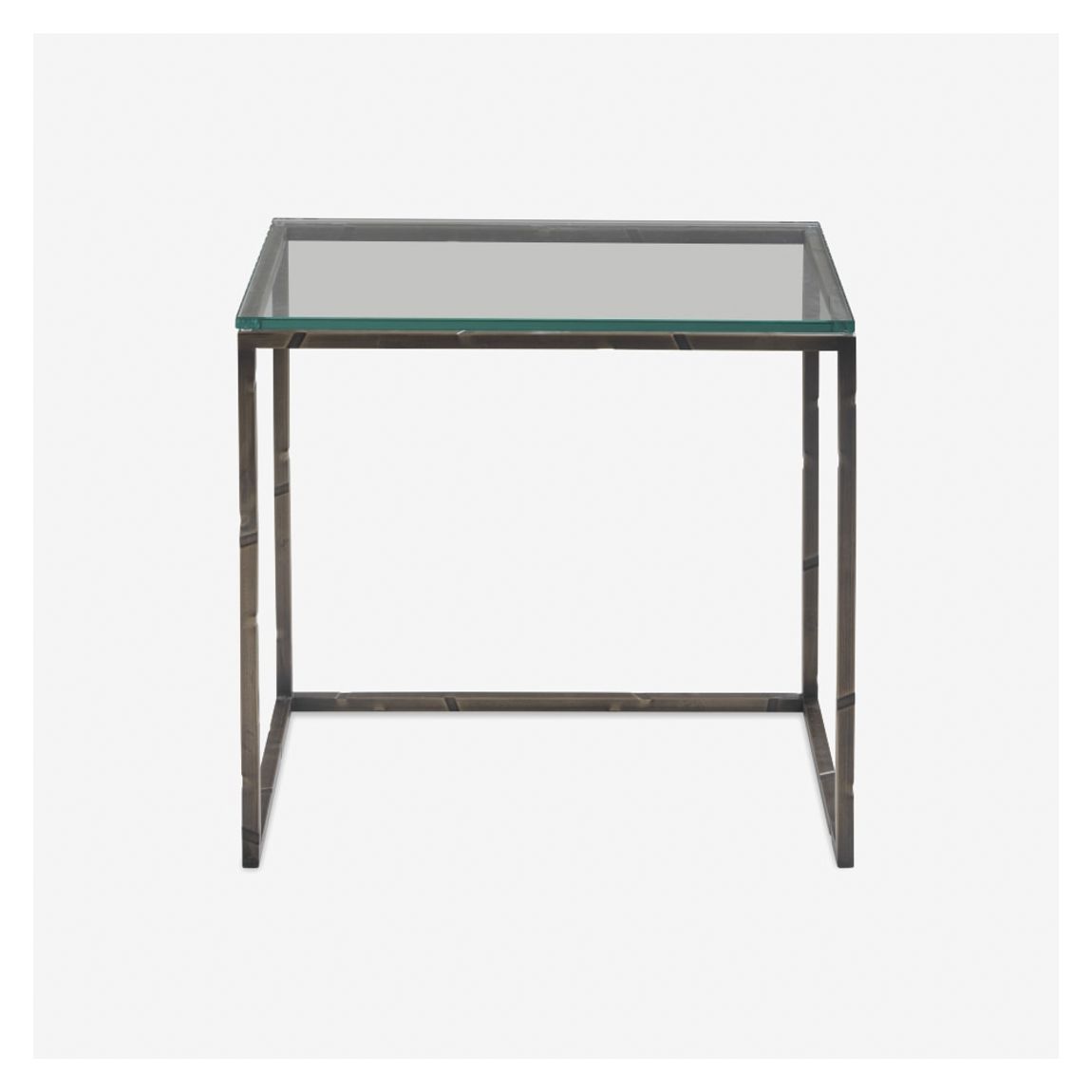 Broome Side Table in Antique Brass & Clear Glass main product photo