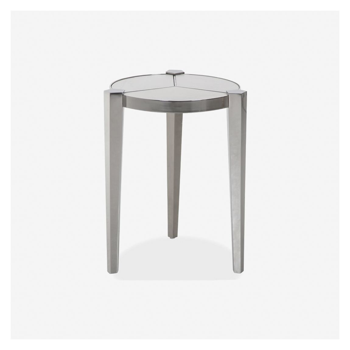 Ella Side Table in Fusion White & Polished Black Finish main product photo