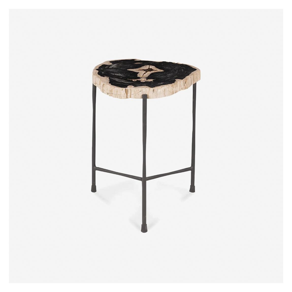 Fossil IV Side Table in Petrified Wood & Black Finish main product photo