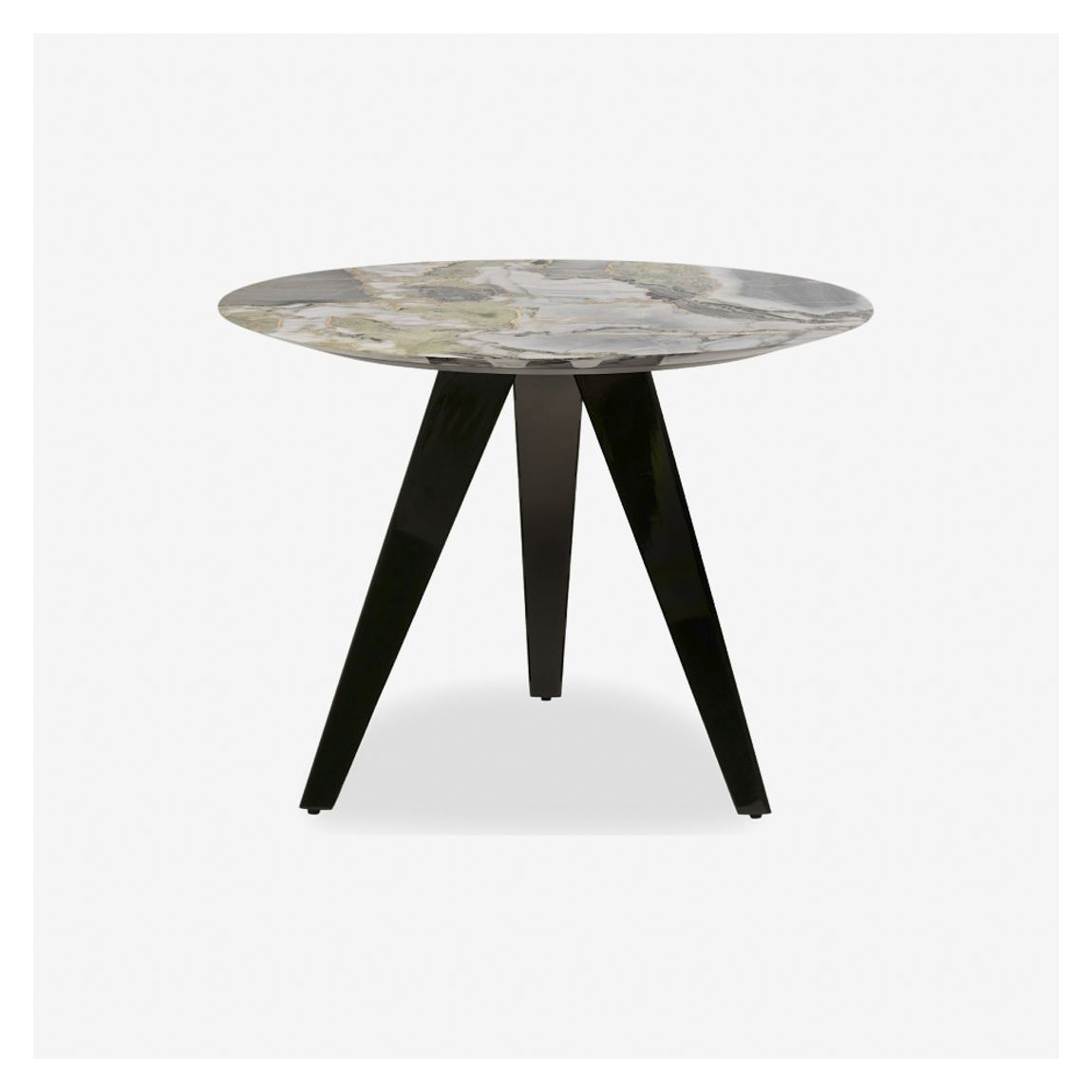 Illuminizer Side Table in White Beauty Marble Top & Black Legs main product photo