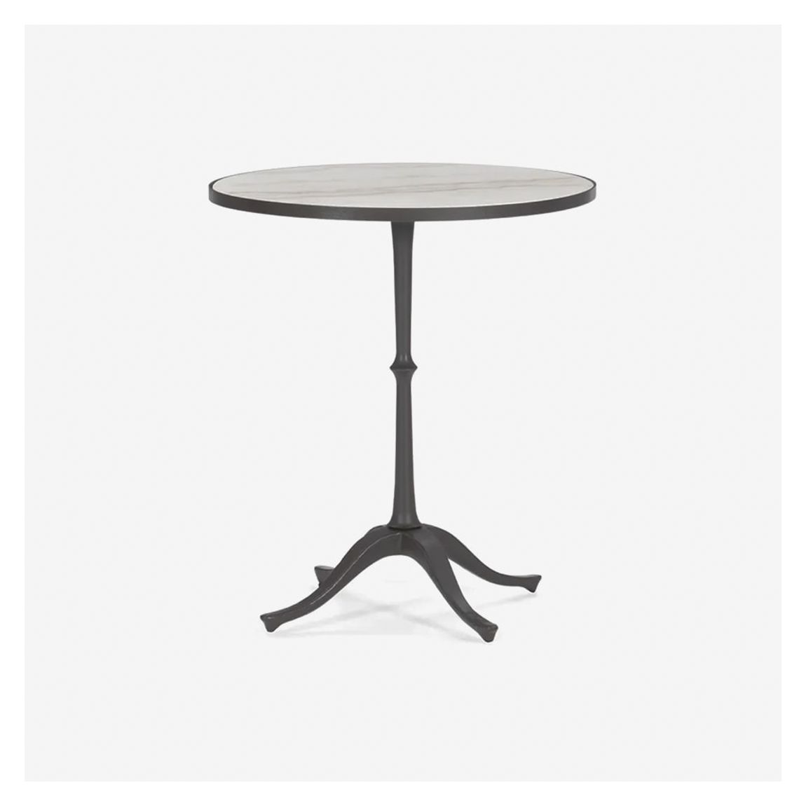 Vita Side Table in Chocolate Bronze & Castle Grey Stone Top main product photo