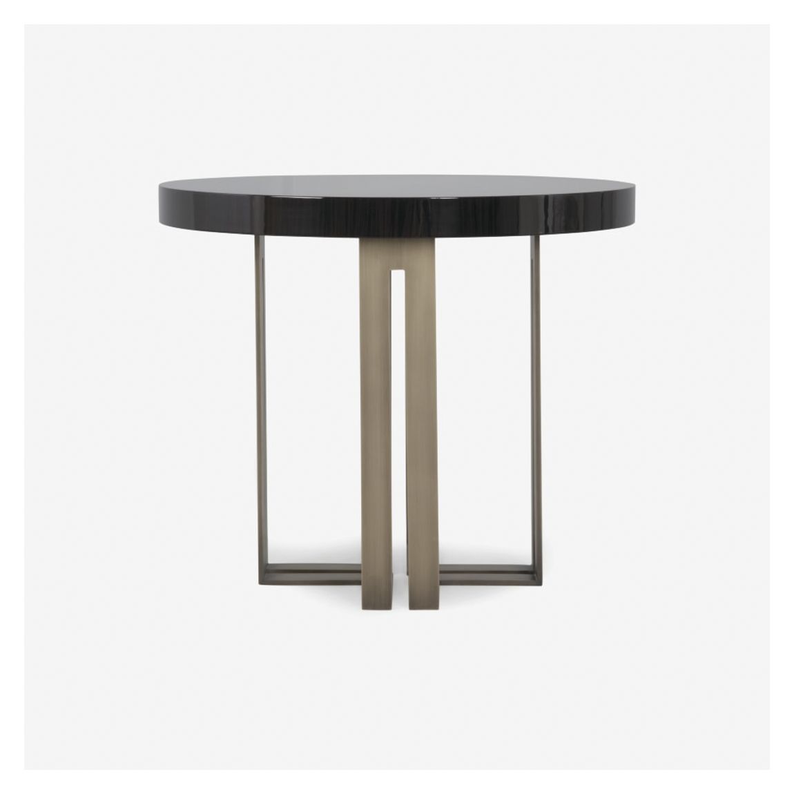 Boutique Side Table in Dark Ebony Macassar & Brushed Brass Finish main product photo
