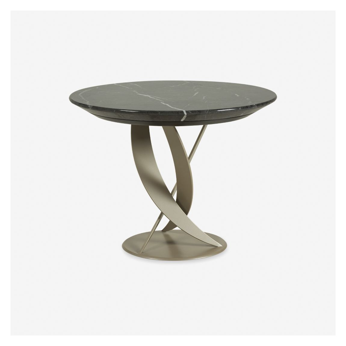 Aubrey Side Table in Grigio Carnico Marble & Satin Brass Finish main product photo