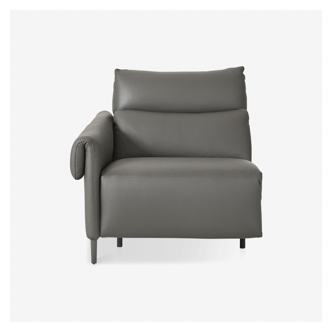 Odeon Left Hand Reclining Module in Butterfly Iron Grey Leather main product photo