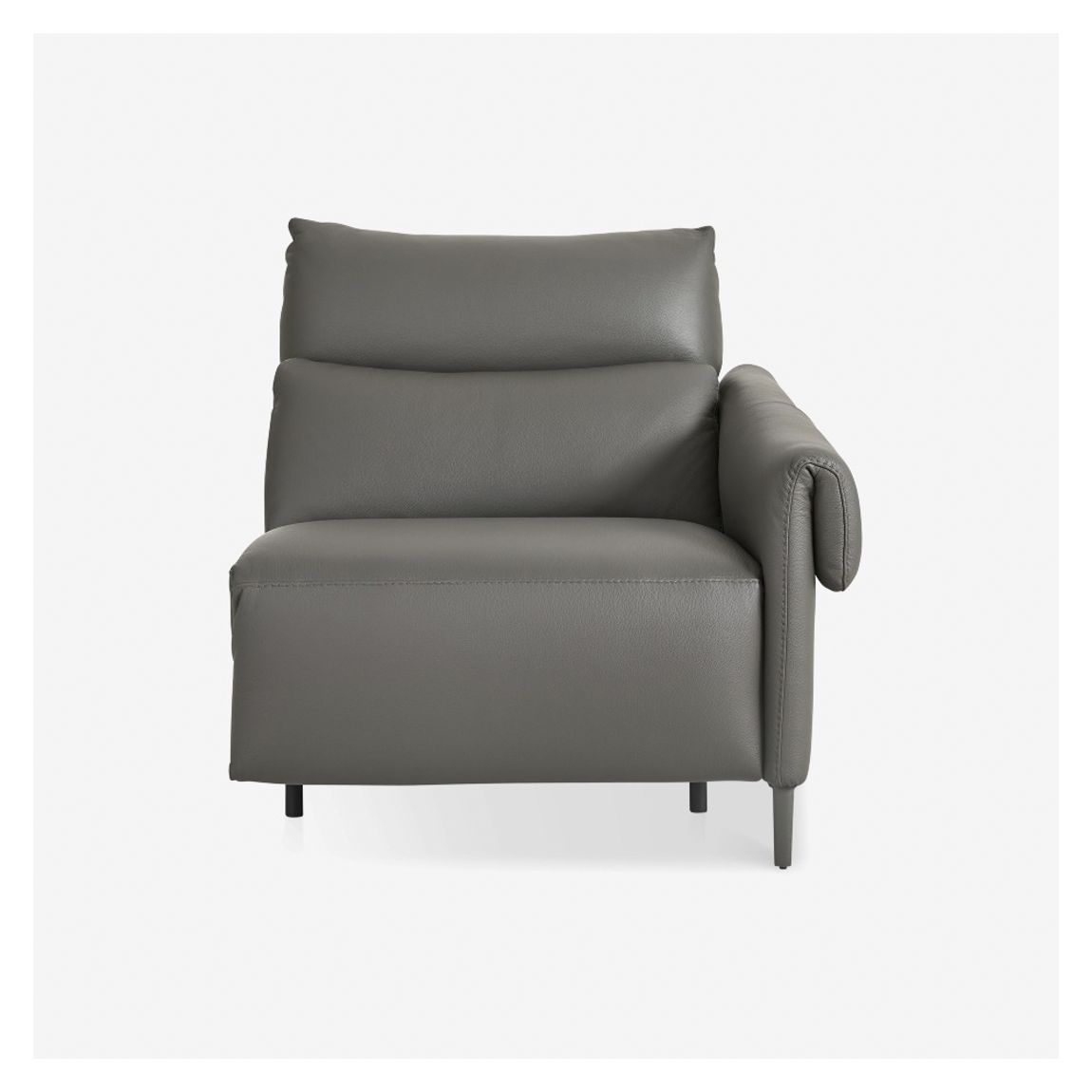 Odeon Right Hand Reclining Module in Butterfly Iron Grey Leather main product photo