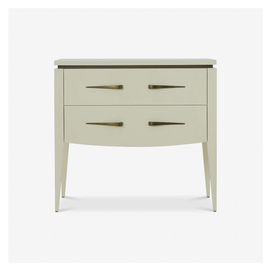 Rivoli Bedside Table in Ivoire Lacquer & Bronze Finish main product photo