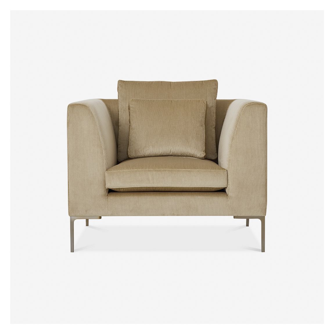 Picasso Armchair in Riga Mastic & Brushed Brass Metal Finish main product photo