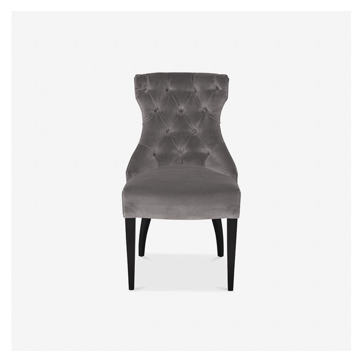 Guinea Dining Chair in Grey Velvet & Ebony Light Wood main product photo