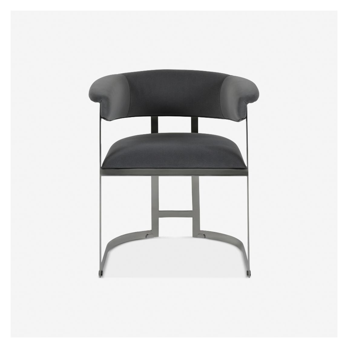 Anglesey Carver Dining Chair in Midnight Velvet Black & Chrome Finish main product photo