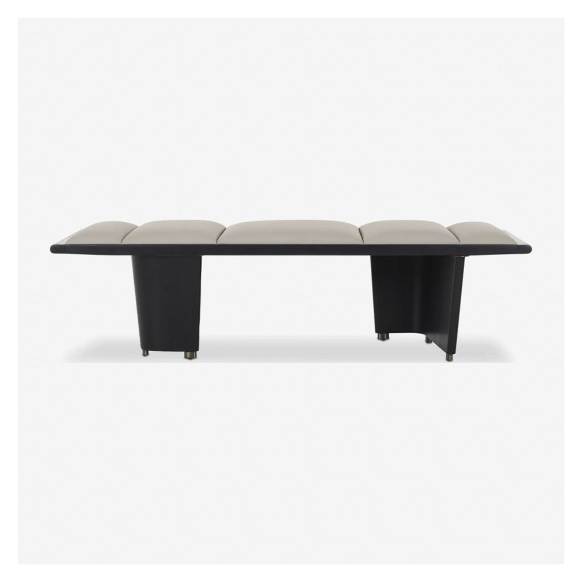 Lithe Bench in Dark Oak & Beige Faux Leather main product photo
