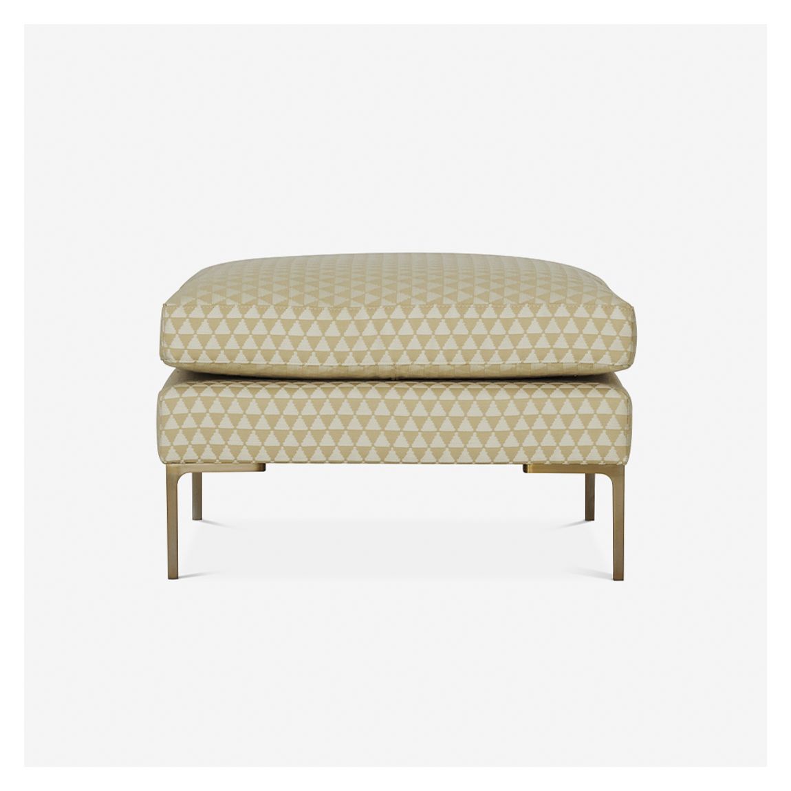 Picasso Size 1 Foot Stool in Khaima Beige & Brushed Brass Metal Finish main product photo