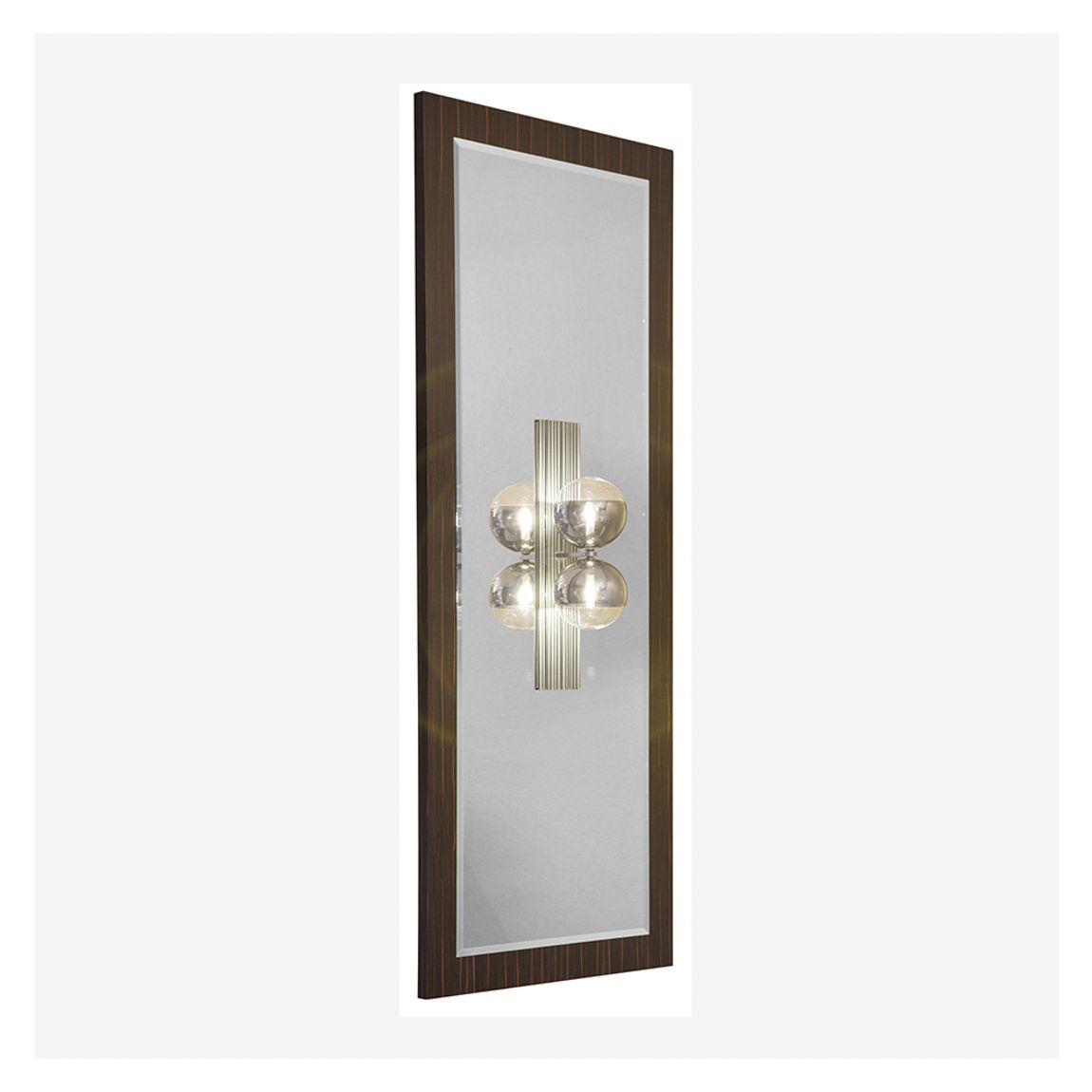 Bulles Wall Mirror in Glossy Ebony Wood & Sputtering Silver Glass main product photo