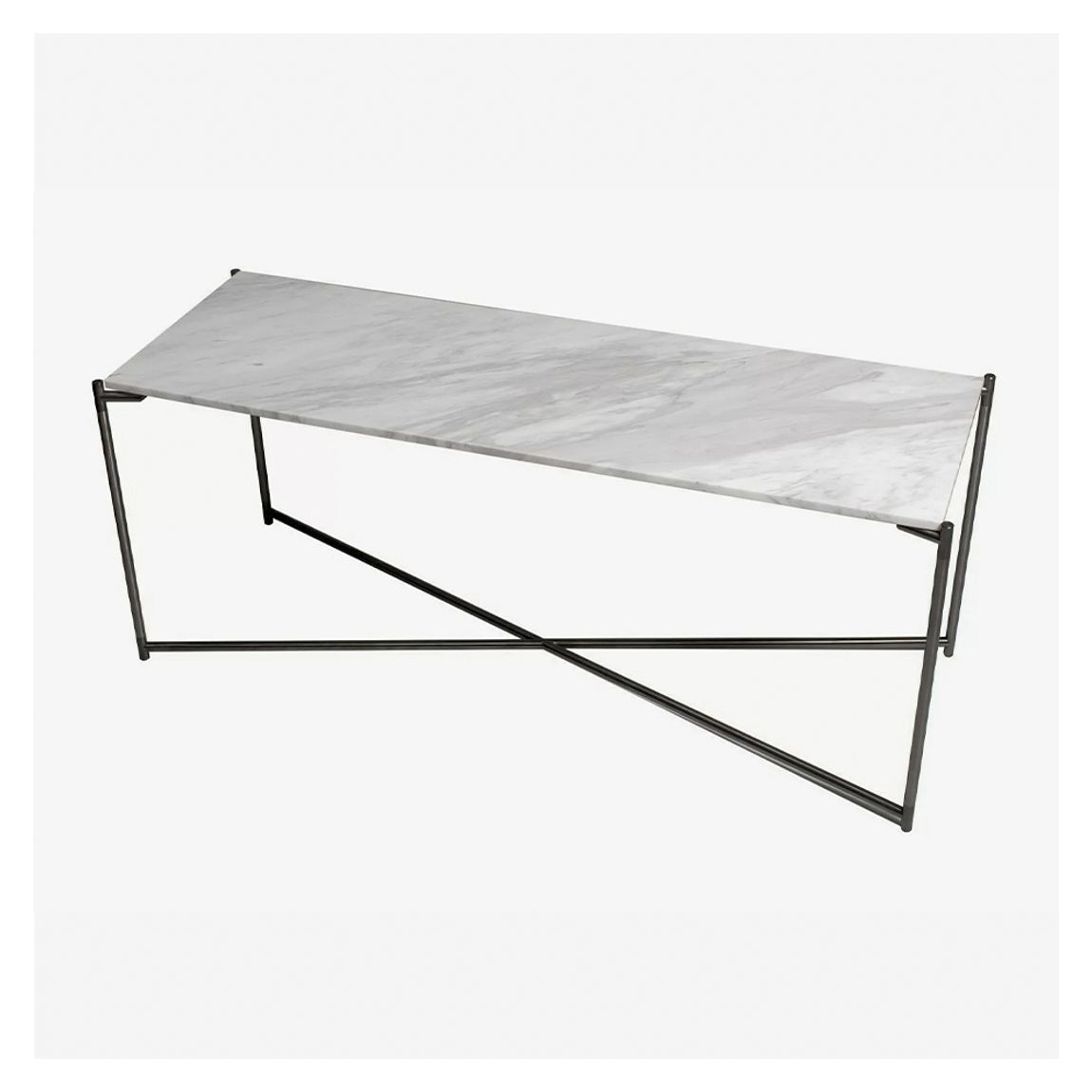 Lunar Console Table in White Marble & Gun Metal Finish main product photo