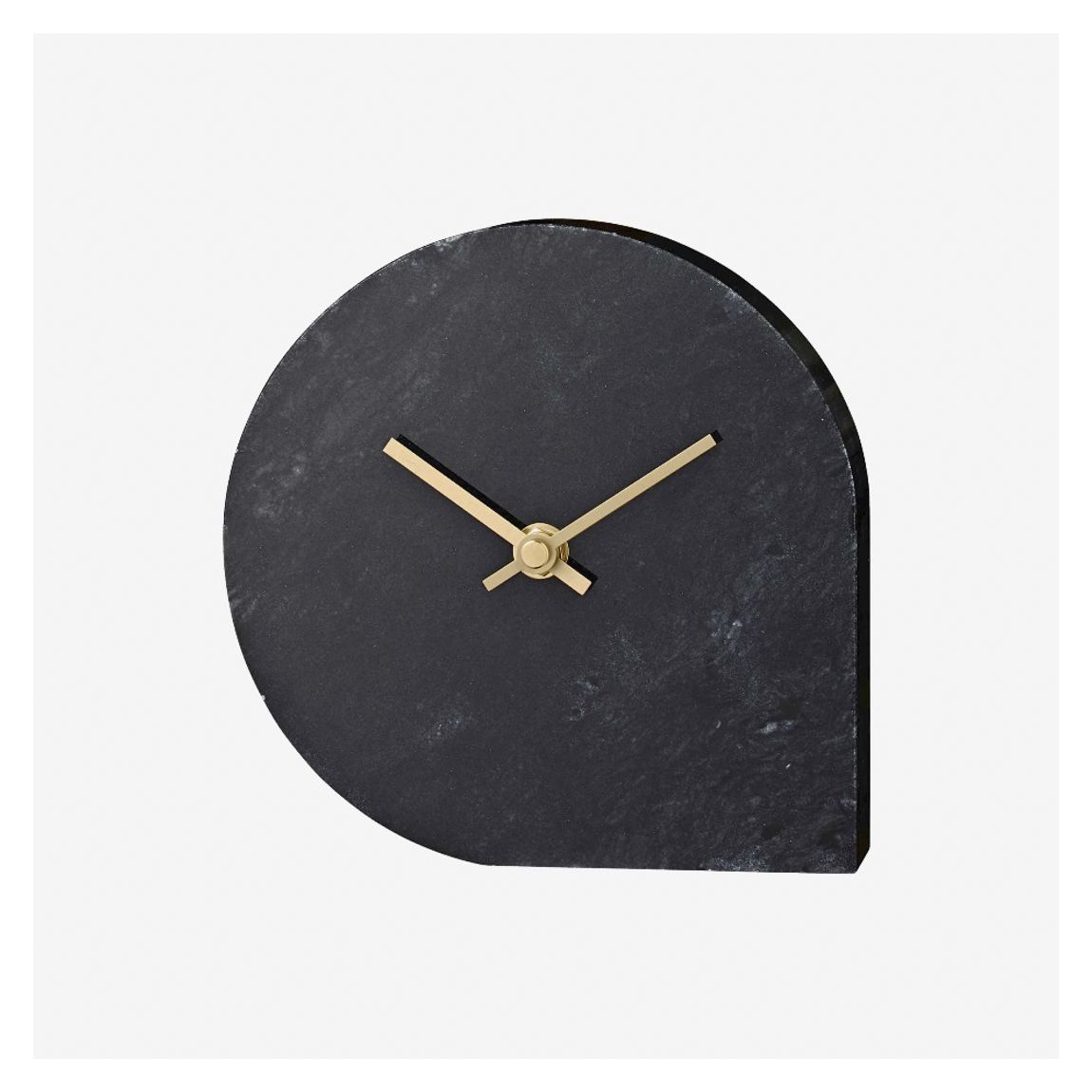 Stilla Table Clock in Black Marble & Brass Arms main product photo