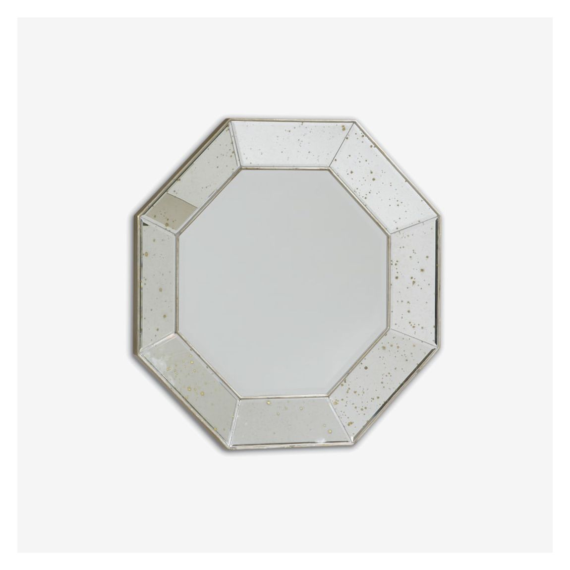 Cogley Wall Mirror in Beige Wood Frame & Antique Finish main product photo