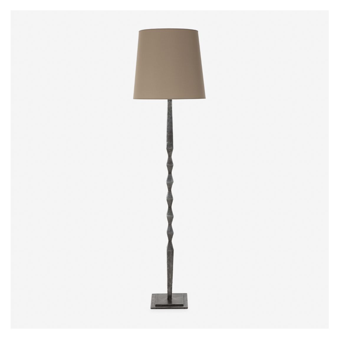 Amedeo Floor Lamp in Burnt Cast Aluminum & Beige Shade main product photo
